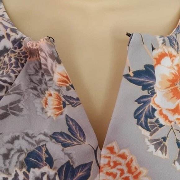 Banana Republic Floral Crane Print Sheath Dress Size 12 Short Sleeve Lined - Picture 5 of 15